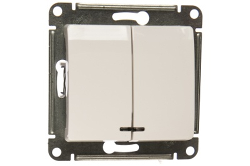 Выключатель 2-кл с индикацией Schneider Glossa 10А белый