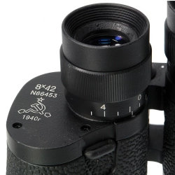 Бинокль Veber Реплики Б-3 8x42 крупный план линз и маркировки