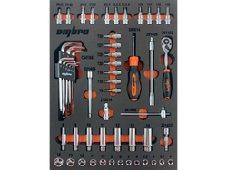 Набор головок торцевых 1/4"DR 41730 мм с аксессуарами в EVA ложементе 280х375 мм, 54 предмета Ombra OMT54STE