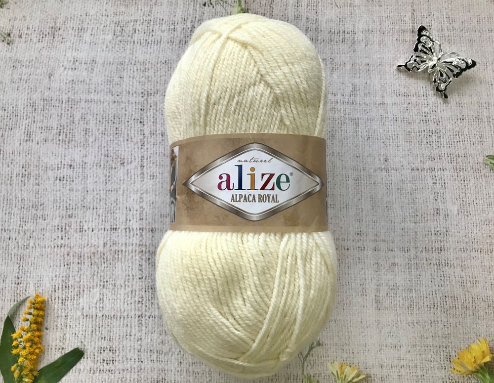 Пряжа ALIZE &quot;Alpaca royal&quot; 01 кремовый