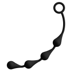 Чёрная анальная цепочка из 4 капелек - 25 см. (Цвет: черный)