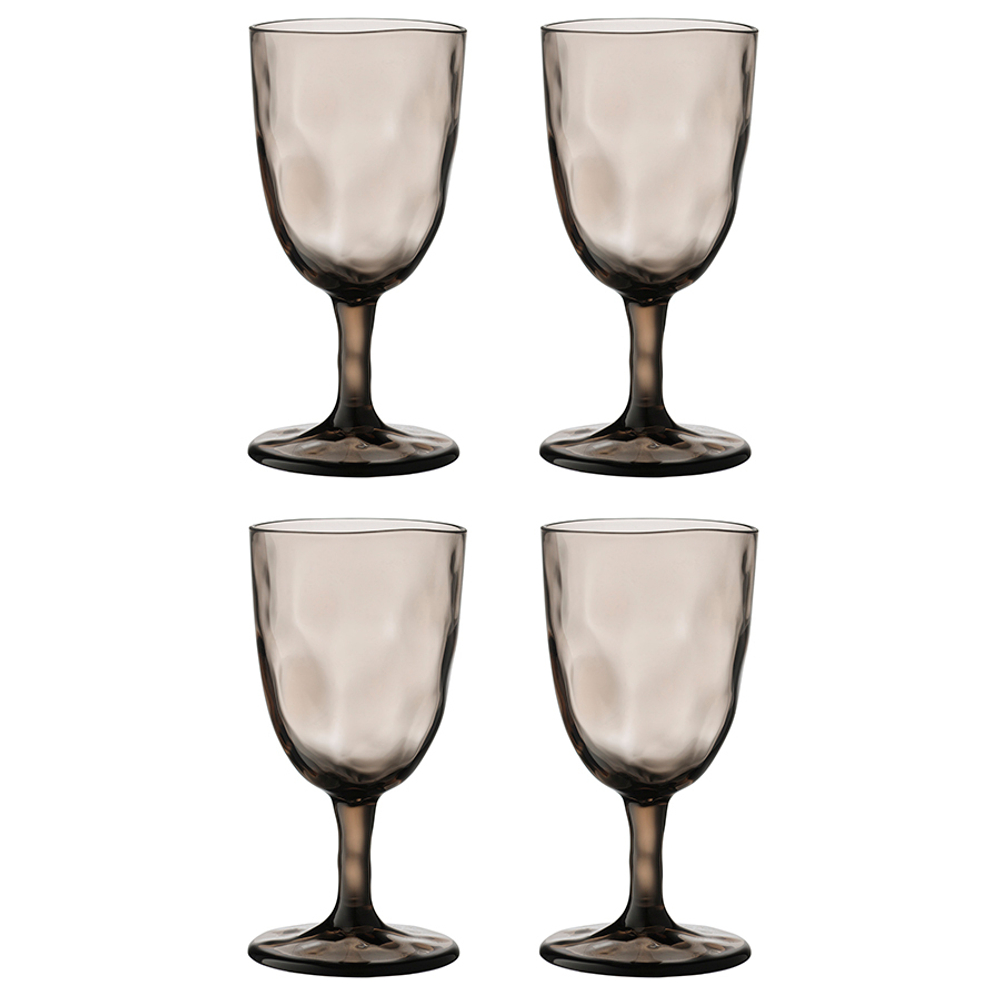 Набор бокалов из акрила hollow для вина, 430 мл, серо-коричневый, 4 шт.