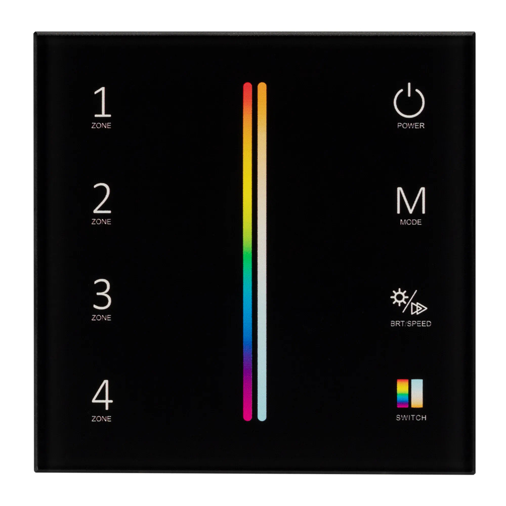 Панель Sens SMART-P55-MULTI Black (3V, 4 зоны, 2.4G) (Arlight, IP20 Пластик, 5 лет) 028310