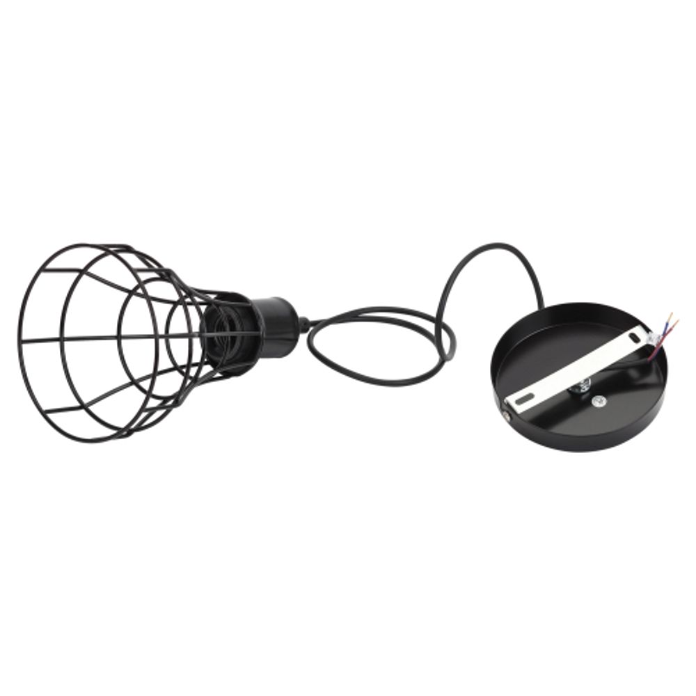 Светильник подвесной (подвес) ЭРА PL10 BK металл, E27, max 60W, высота плафона 200мм, подвеса 800мм, черный