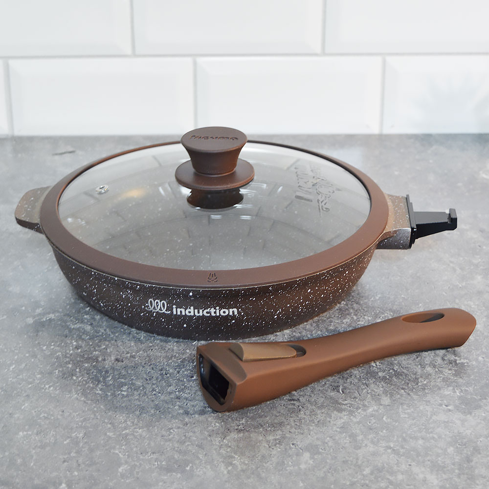 Сковорода 24см Венеция со съемной ручкой и стеклянной крышкой