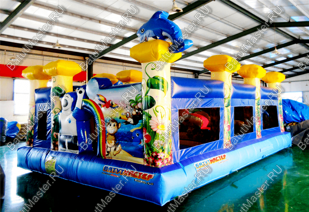 Надувной батут "Белый мишка" 7*5*2.7 м