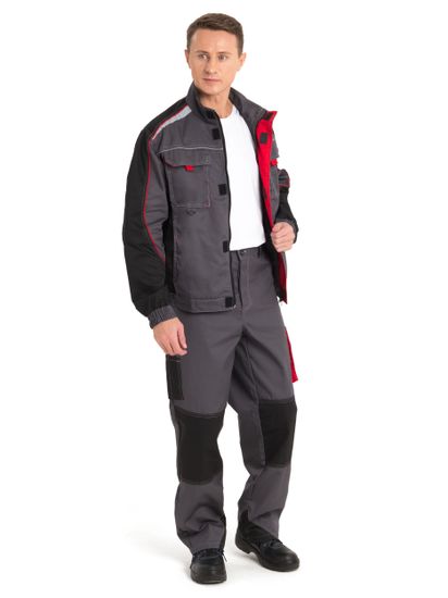 Костюм "Коста" брюки (серый/черный/красный)