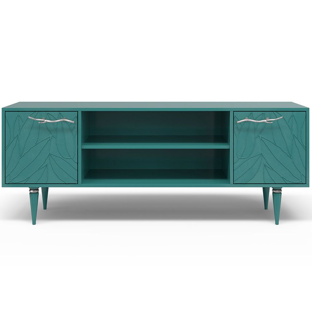 Тумба под ТВ Арт Колор leaves 155см Классик Сильвер Пастельно-синий