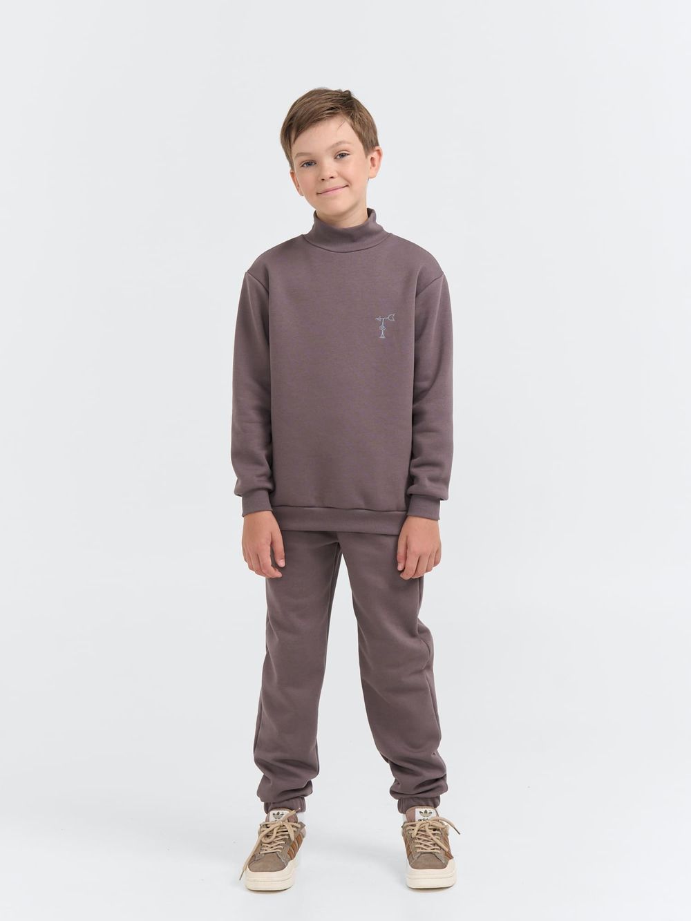 Джоггеры "Темный шоколад" утепленные 7+