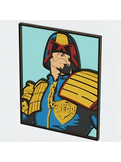 3D Картина по номерам из дерева Судья Дредд, 23x30 см