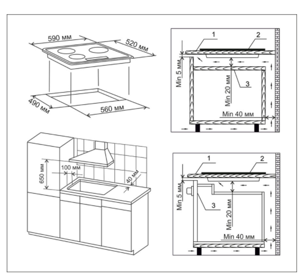 Поверхность варочная  ДеЛюкс 595204.01 ЭВИ (черная, индукцион.Стеклокерам. 59*52) Россия (Распродаж)