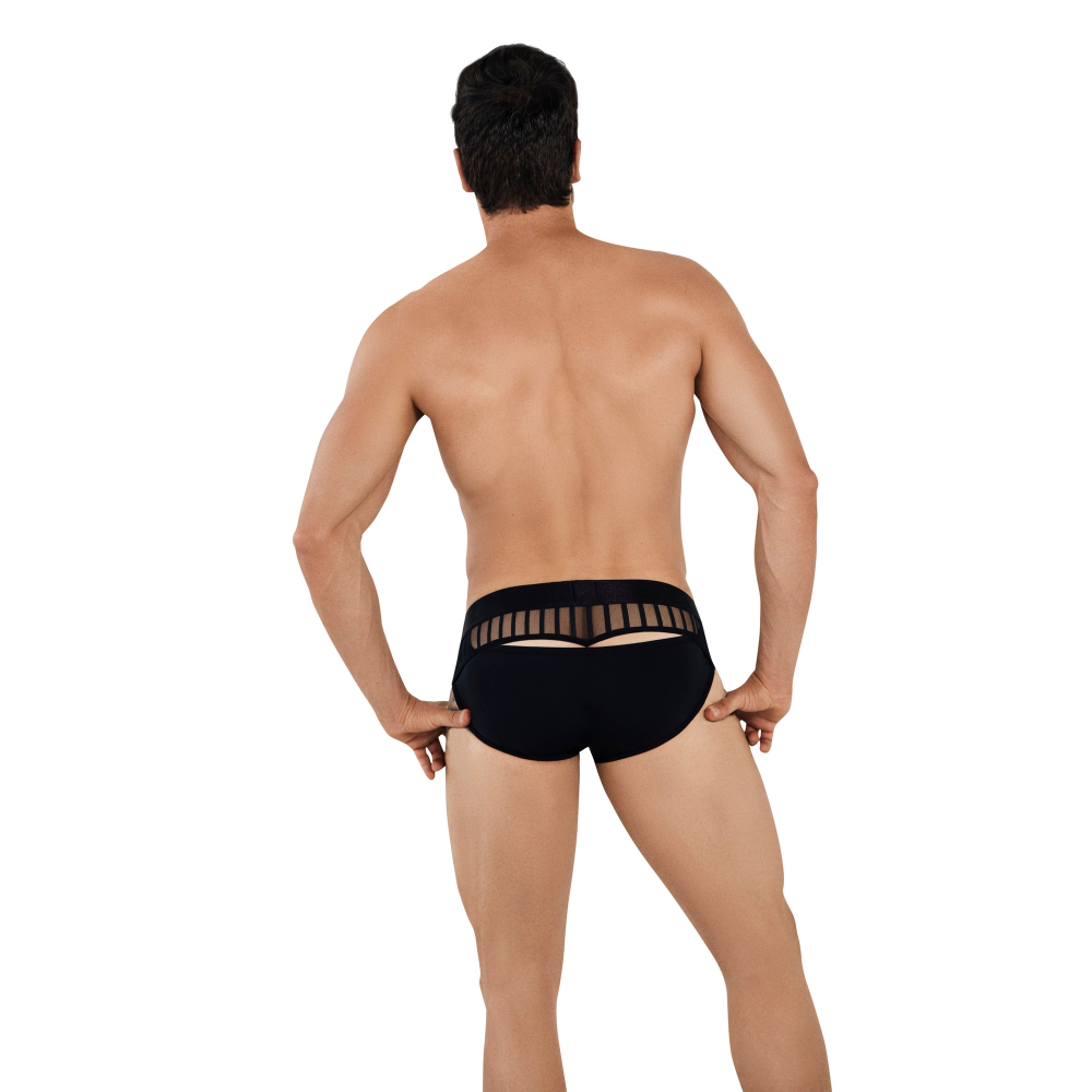 Мужские трусы брифы черные с сетчатыми вставками Clever Moda LUCERNA BRIEF 103311