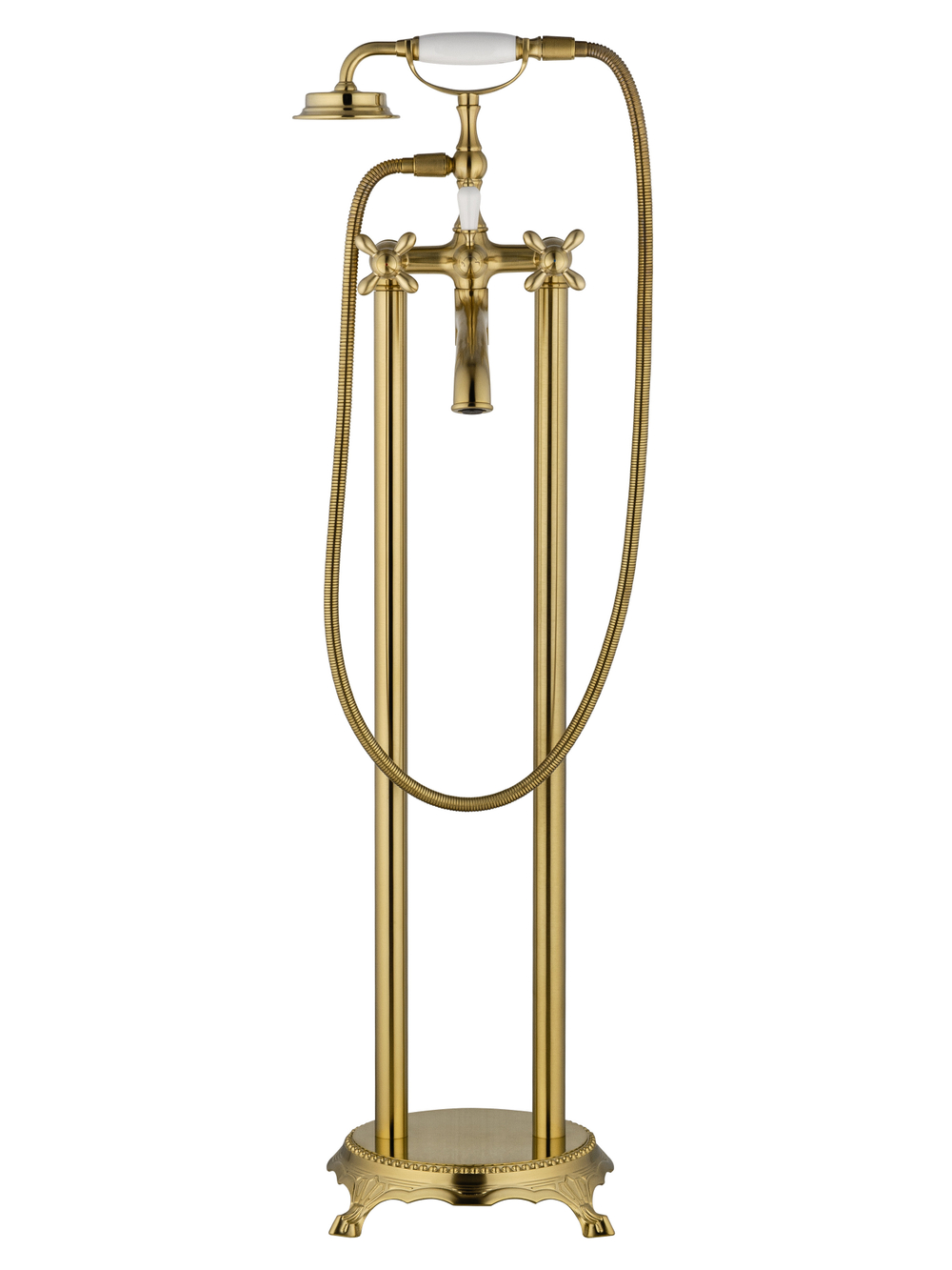 Смеситель для ванны напольного монтажа WONZON & WOGHAND RETRO, Брашированное золото (WW-88649020-BG)