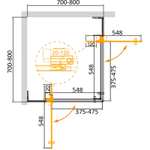 Душевой уголок Cezares Slider 80x80 SLIDER-A-2-70/80-BR-Cr профиль Хром стекло бронзовое