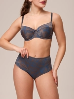 Трусы Zebra слипы с высокой линией талии (принт/графит)