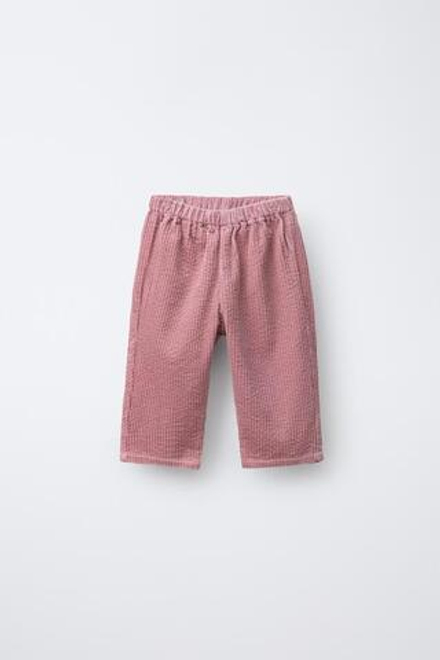 ZARA БРЮКИ ИЗ ПЛОТНОГО ВЕЛЬВЕТА, РОЗОВЫЙ