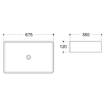 Раковина-чаша Azario 675х380х120 накладная, прямоугольная, черный матовый (AZ-2250-MB) 145319