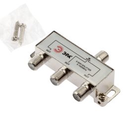 Делитель ТВ ЭРА D-F-02 3 ответвления под F разъём 5-1000 МГц упаковка 1 шт | Разъёмы, переходники, ТВ делители