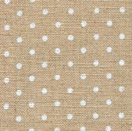 Канва Edinburgh Petit Point 36 ct ширина 140 см, 100% лен, цвет №5379 натуральный в белый горох