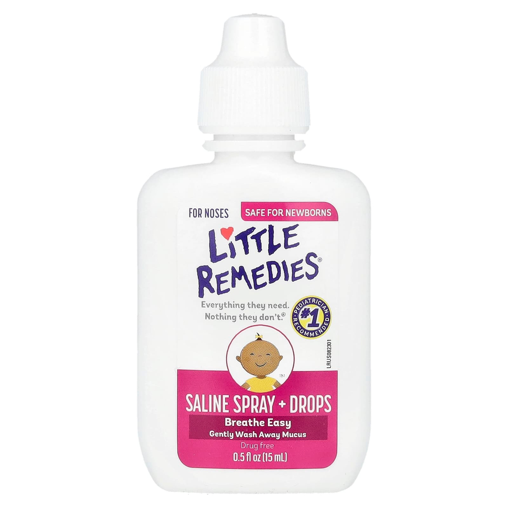 Little Remedies, Солевой спрей + капли, для носа, 15 мл (0,5 жидк. унц.)