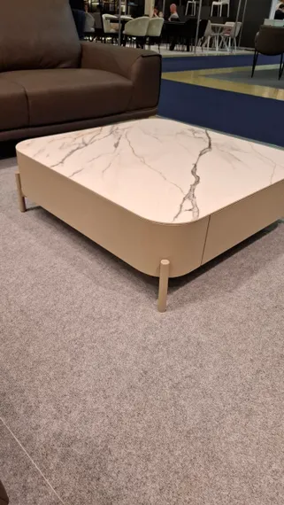 Журнальный столик с выдвижными ящиками Nomu, 90х90 см, керамика