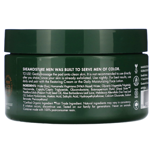 SheaMoisture, Ежедневные отшелушивающие салфетки для мужчин, 30 шт.