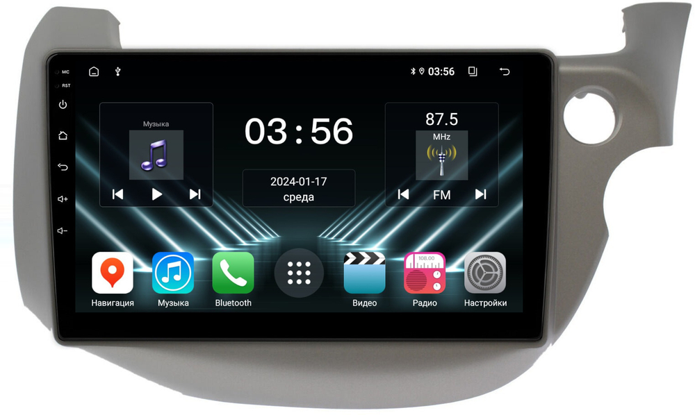 Магнитола для Honda Fit 2 2007-2014 - FarCar DX10-9521 монитор 10" IPS на Android 13, 4+64Гб, CarPlay