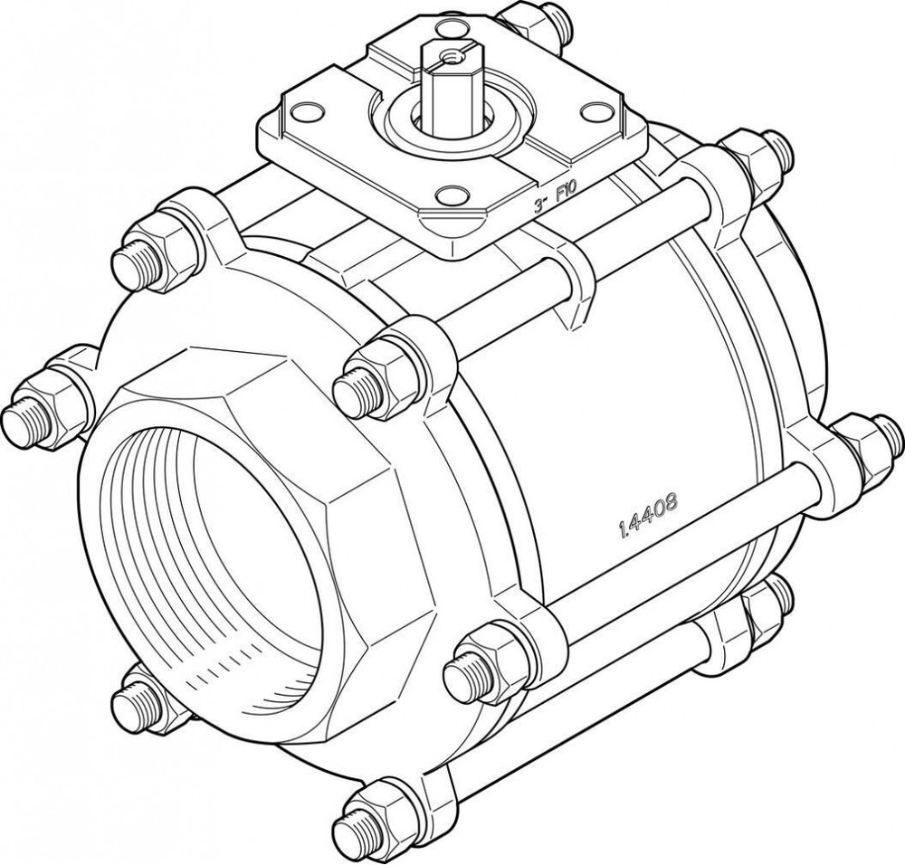 VZBA-4-GG-63-T-22-F10-V4V4T Шаровой кран