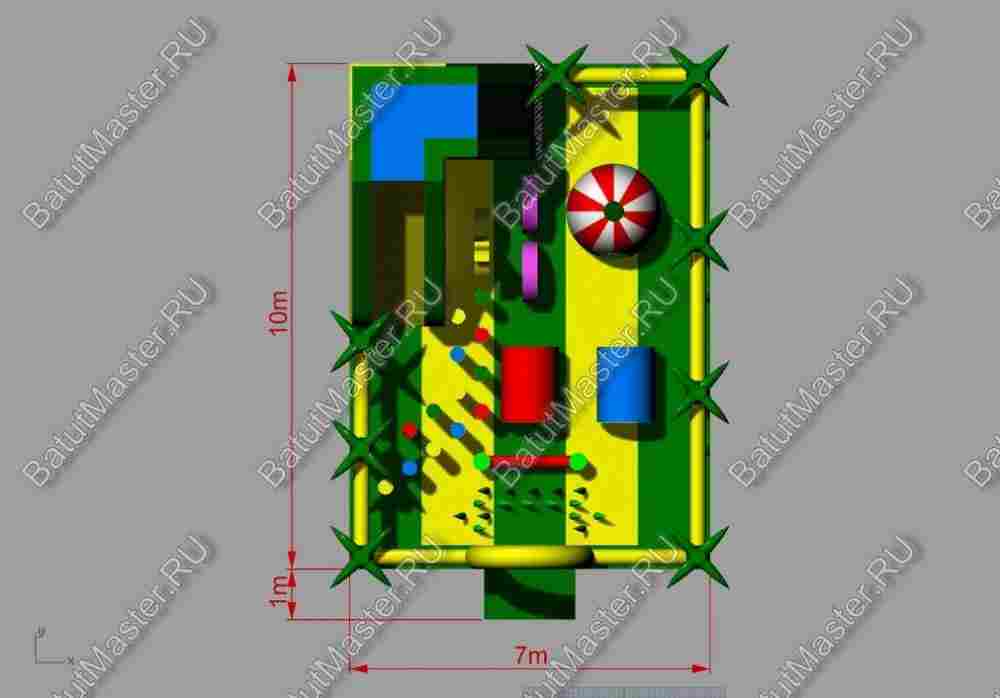 Коммерческий надувной батут "Джунгли малый"