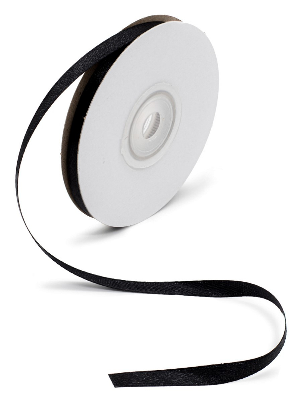 Лента атласная 0.6 см х 22.86 см черная, 1 шт
