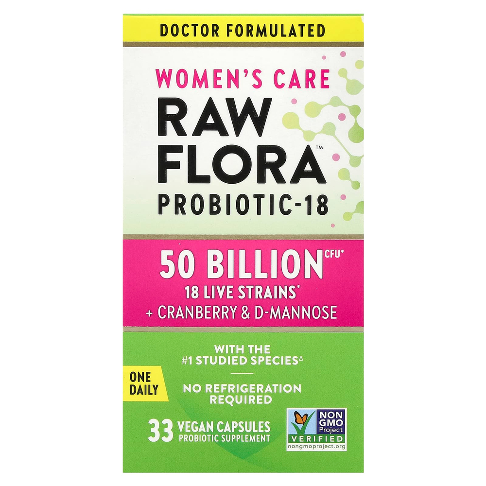 Nature's Truth, Women's Care, пробиотик-18 Raw Flora ™, 33 веганские капсулы