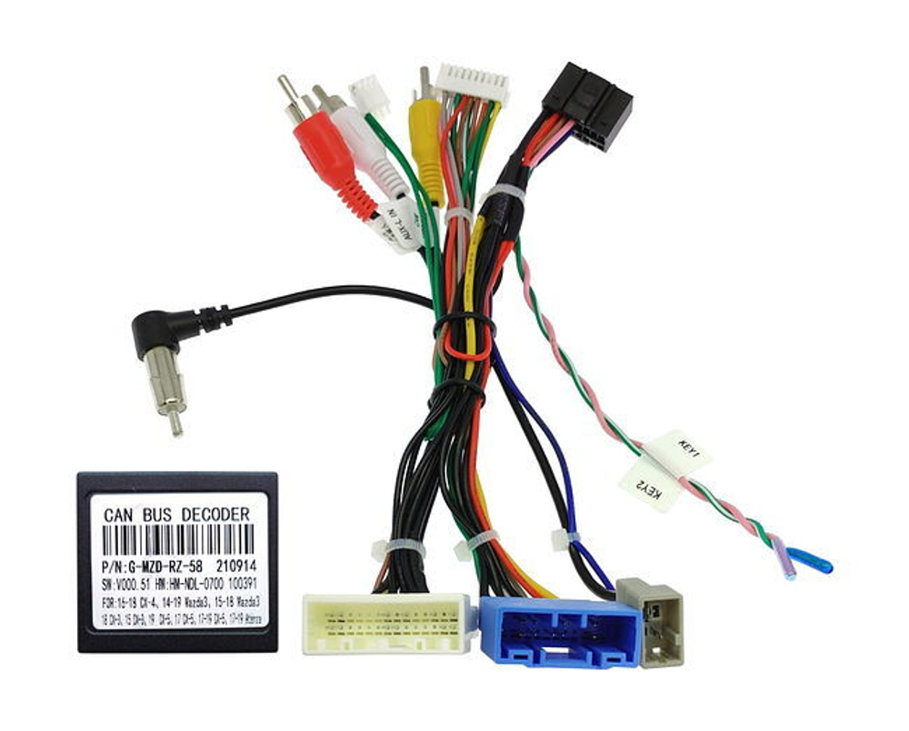 Комплект рамки с разъёмами 9"+can Mazda CX-3 2014-2023 (цветной штатный)(0Din) - Car-Smart 9599B