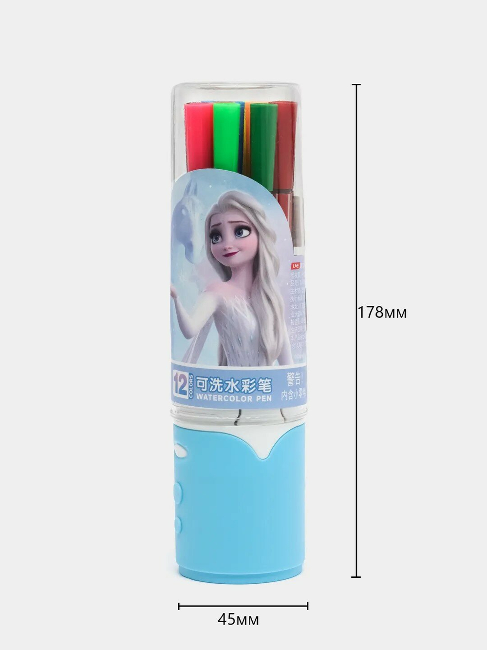 Фломастеры для рисования набор 12 цветов, Холодное сердце