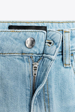 ZARA ДЖИНСЫ Z1975 STRAIGHT С ВЫСОКОЙ ПОСАДКОЙ И ПОЛНОЙ ДЛИНОЙ, ВЫЦВЕТШИЙ СИНИЙ