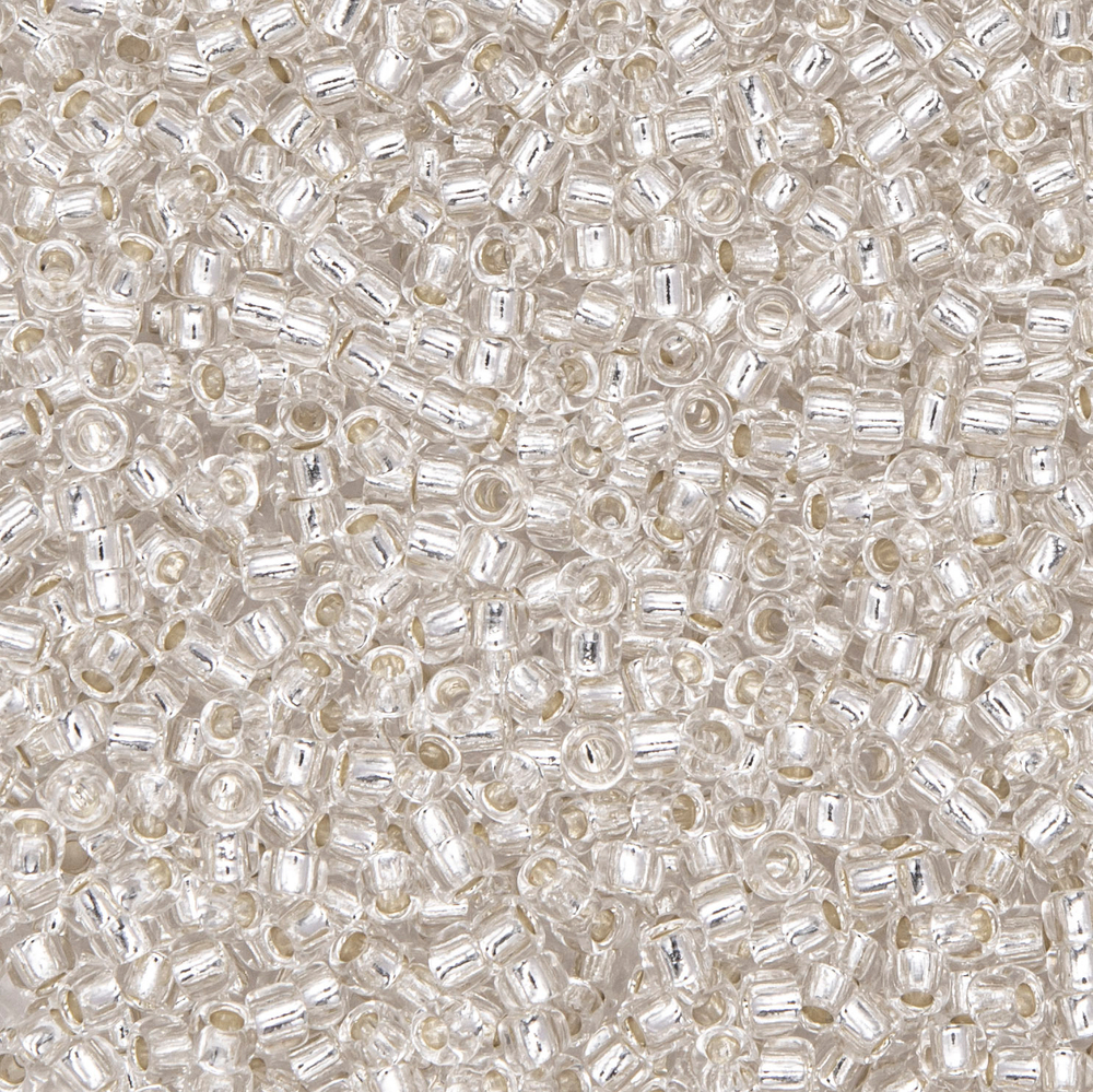 Японский бисер TOHO Round 15/0 (№21), с внутренним серебрением, прозрачный