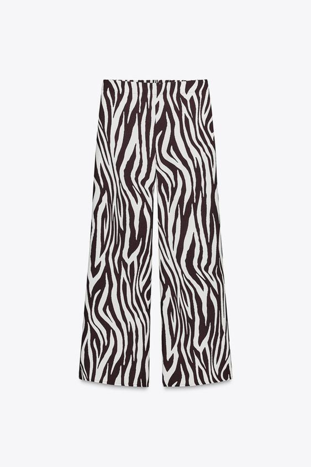 ZARA БРЮКИ С АНИМАЛИСТИЧЕСКИМ ПРИНТОМ, КОРИЧНЕВЫЙ / ЭКРЮ