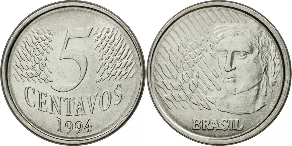 Бразилия 5 сентаво, 1994-1997 Республика XF