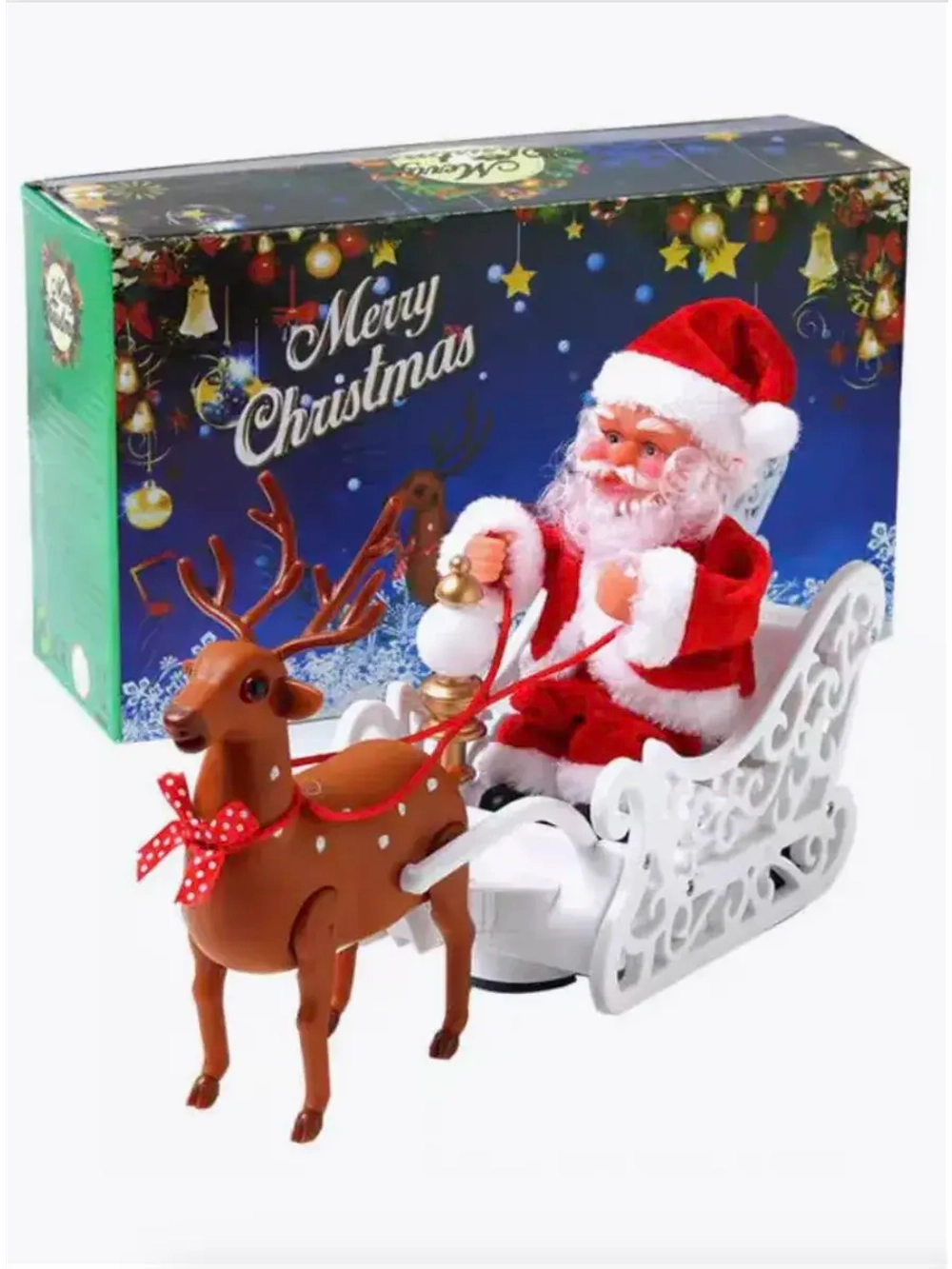 Санта-клаус новогодняя игрушка со звуком
