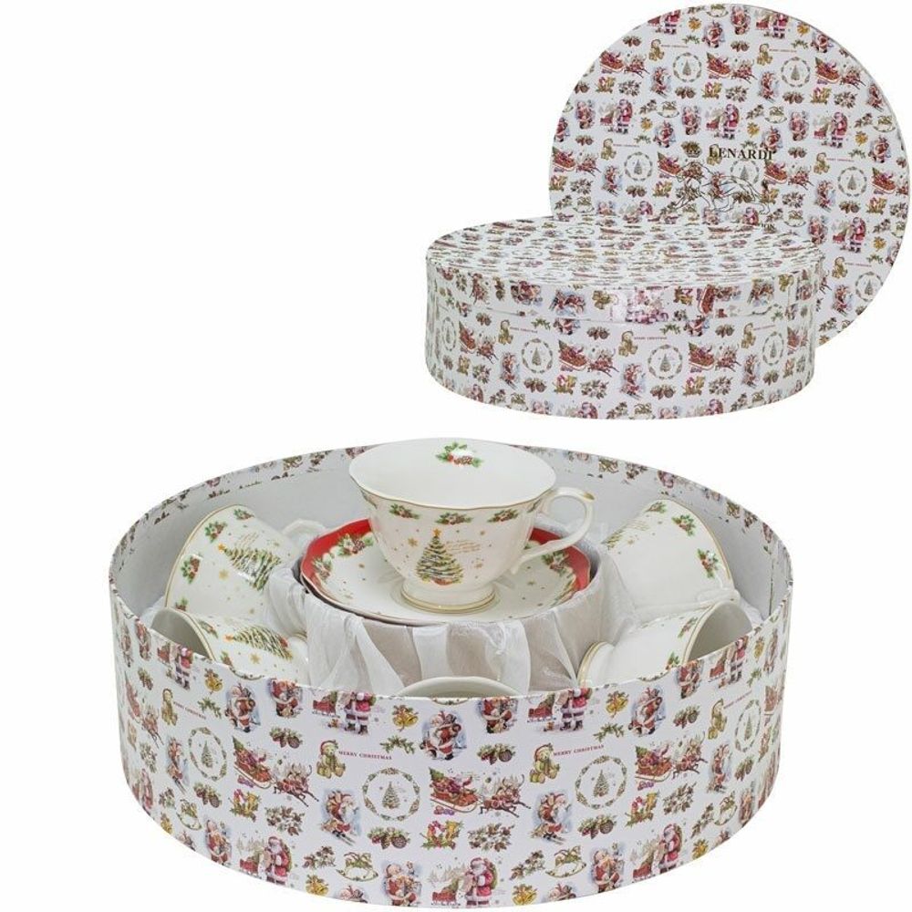 Lenardi 205-292 Чайный набор 12пр. 250 мл НОВЫЙ ГОД в под.уп.(х6)Фарфор