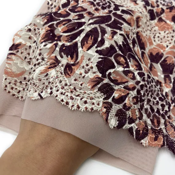 Набор сетка + кружево, серебристый пион