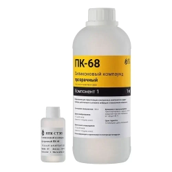 Компаунд силиконовый ПК-68 НПК СТЭП двухкомпонентный прозрачный для герметизации электронных компонентов и радиоприборов, 1,04 кг.