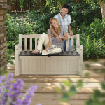 Скамья-сундук садовая Keter Eden Garden Bench 265л бежевый+коричневый