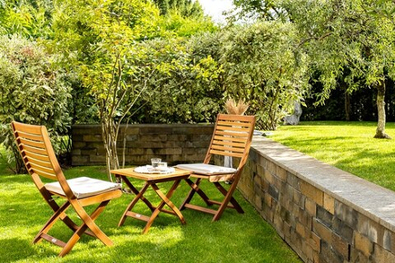 Складной кофейный комплект из акации Joygarden КАРО с низким столом, слоновая кость