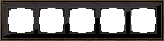 Рамка Werkel Palacio на 5 постов бронза/черный WL17-Frame-05 4690389103766