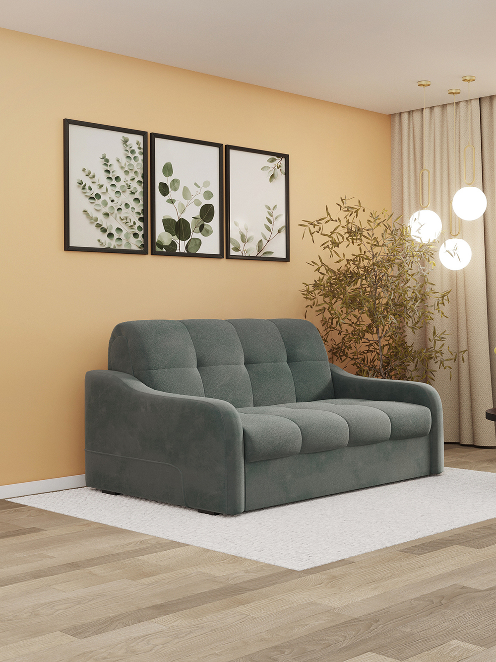 Диван "Лидер ППУ 180*200 (Велюр молочный шоколад)