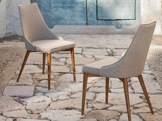 Стул Calidez DC631 /4032 с обивкой из ткани и ножками цвета ореха