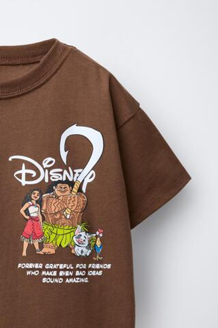 ZARA ФУТБОЛКА С ПРИНТОМ VAINA © DISNEY, КОРИЧНЕВЫЙ