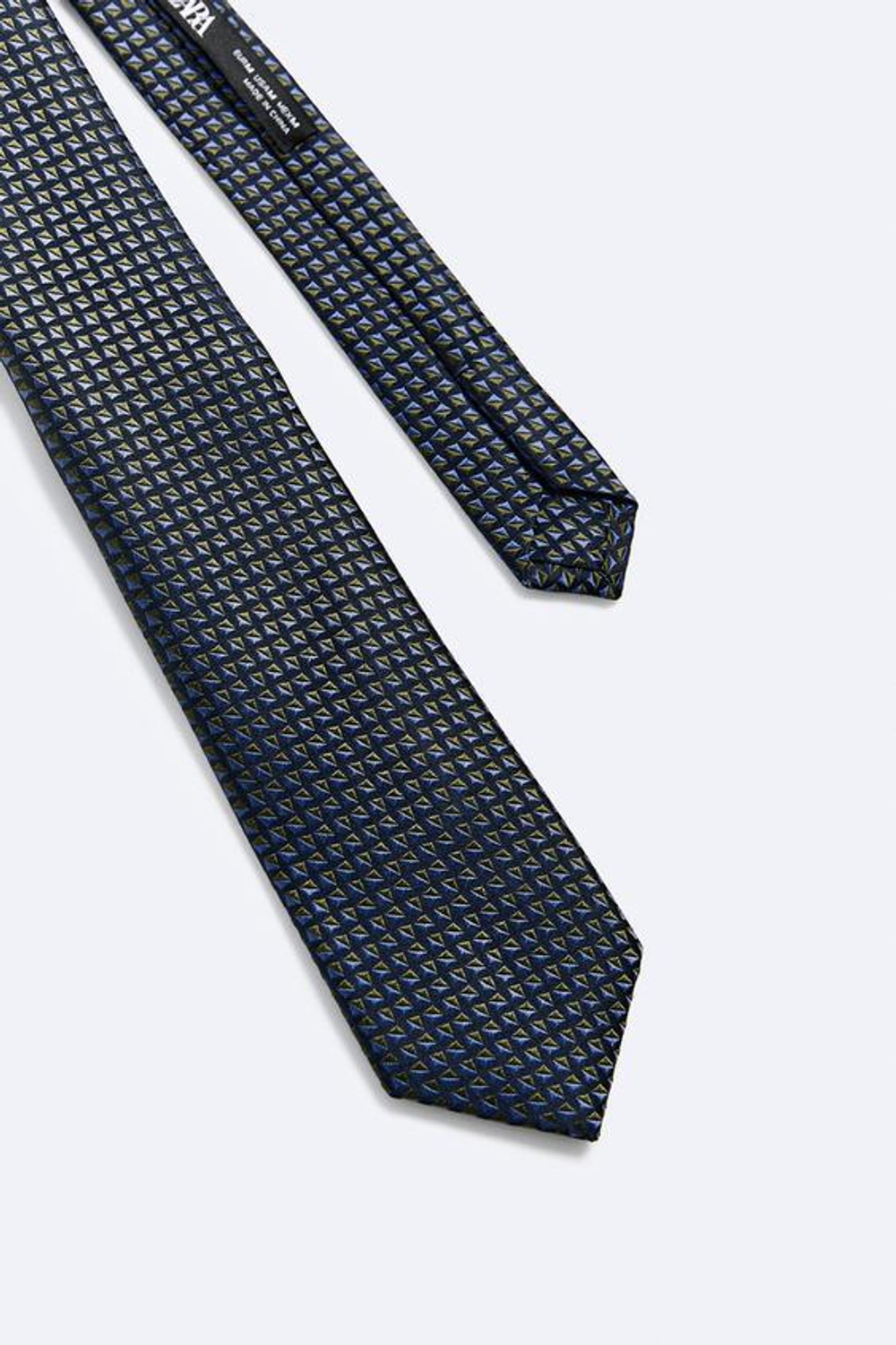 ZARA ГАЛСТУК JACQUARD ИЗ 100% ШЕЛКА, МОРСКОЙ СИНИЙ