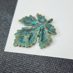 Лист подвеска, 35×40мм, античная бронза, штучно