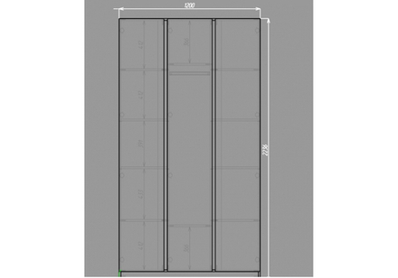 Шкаф WoodVille Кассий 120 3-х ств графит